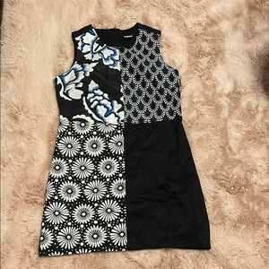 Desigual Black and White Floral Dress